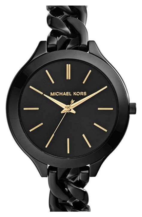 michael kors slim runway chain bracelet watch gold|Michael Kors Watch 250300.